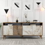 Hanah Home Milan Consola de Nogal y Blanco